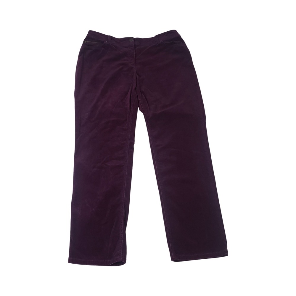 Chicos Womens Purple Corduroy Straight Leg Pants Size 2.5 Regular Plum Stretch
